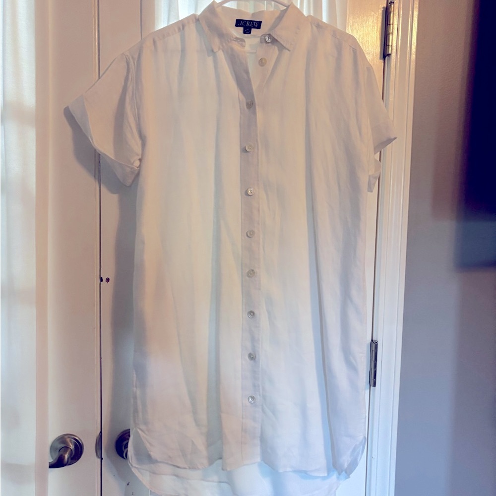Women’s White Short Sleeve Shirt Dress - Size XS - Summer Dress